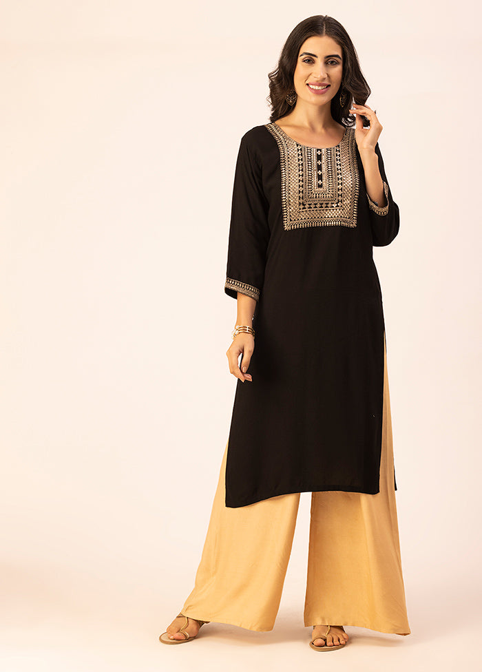 Black Readymade Rayon Kurti