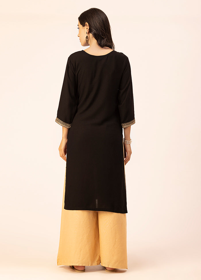 Black Readymade Rayon Kurti