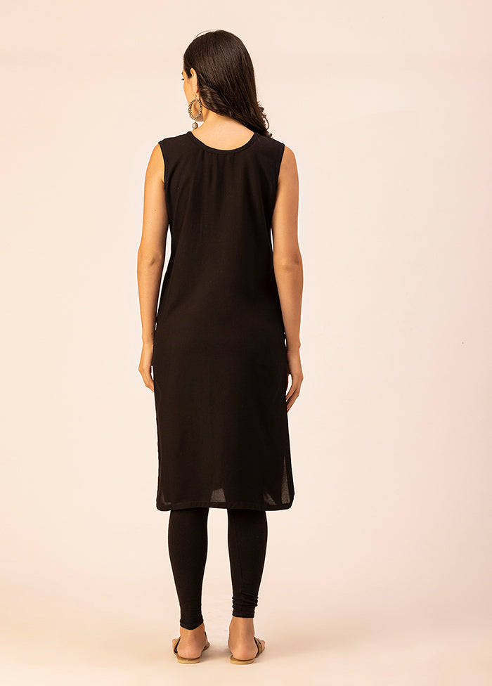 Black Readymade Rayon Kurti