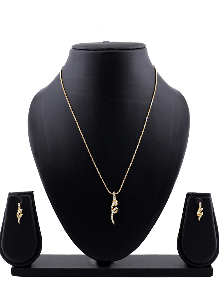 Gold Plated Twirl Designer Necklace Set