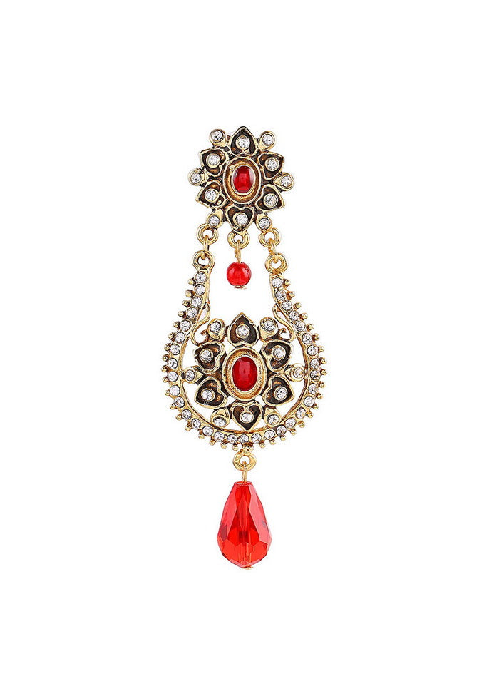 Estele Traditional Gold Plated Fancy Dangler Chandbali Pearl Kundan Latest Design Earrings for Styli