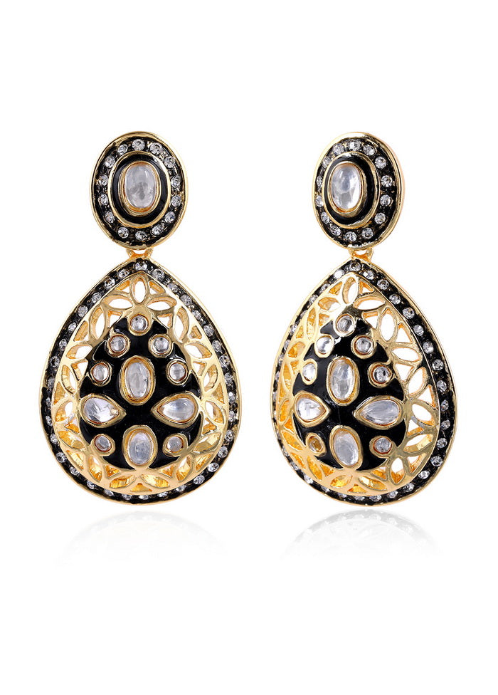 Estele Latest Design Stylish Antique Gold Plated Party Wear Traditional Kundan Earrings for Women an