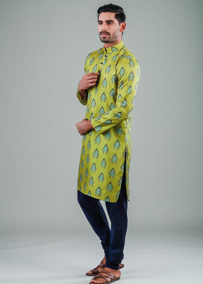 2 Pc Green Dupion Silk Kurta Pajama Set