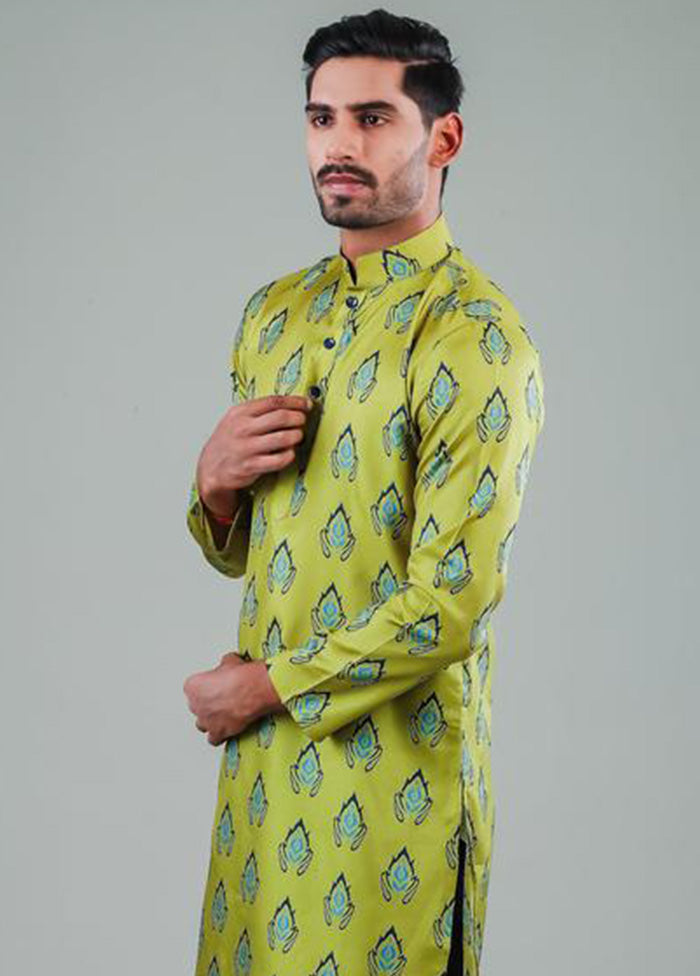 2 Pc Green Dupion Silk Kurta Pajama Set