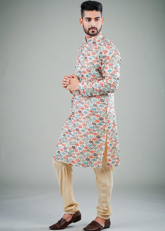 2 Pc Multicolor Dupion Silk Kurta Pajama Set