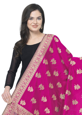 Pink Jacquard Dupatta