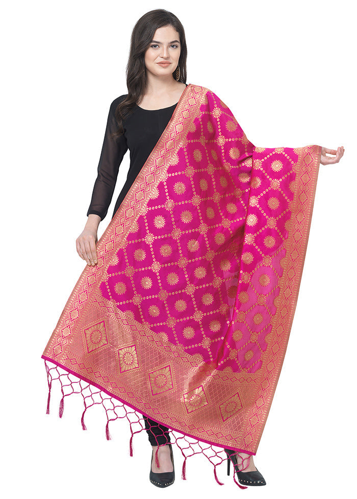 Pink Jacquard Dupatta