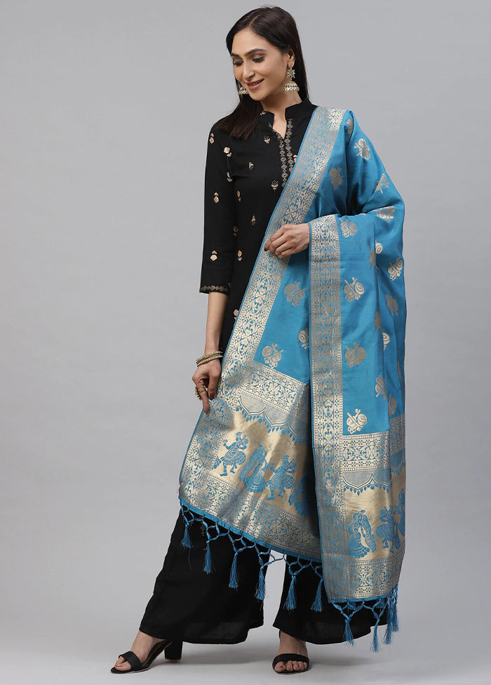 Blue Art Silk Dupatta