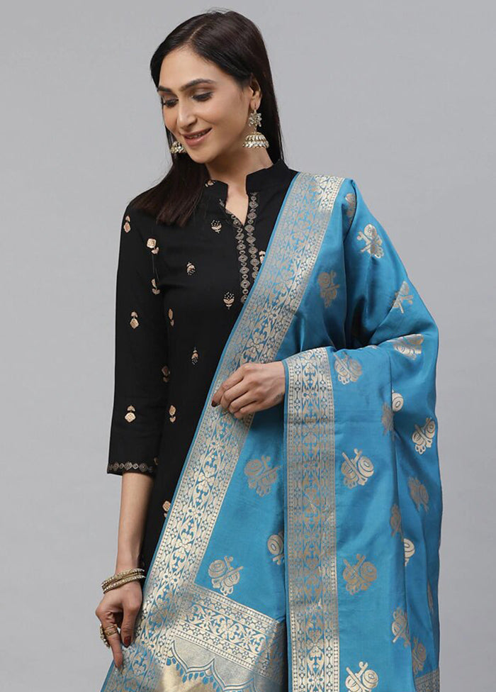 Blue Art Silk Dupatta