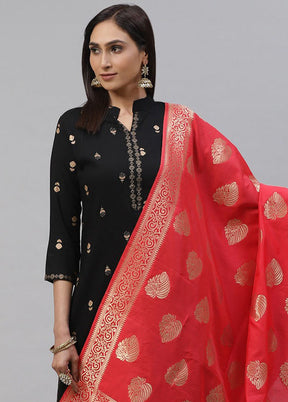 Red Art Silk Dupatta