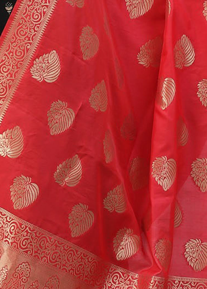 Red Art Silk Dupatta