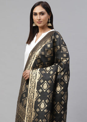 Black Art Silk Dupatta