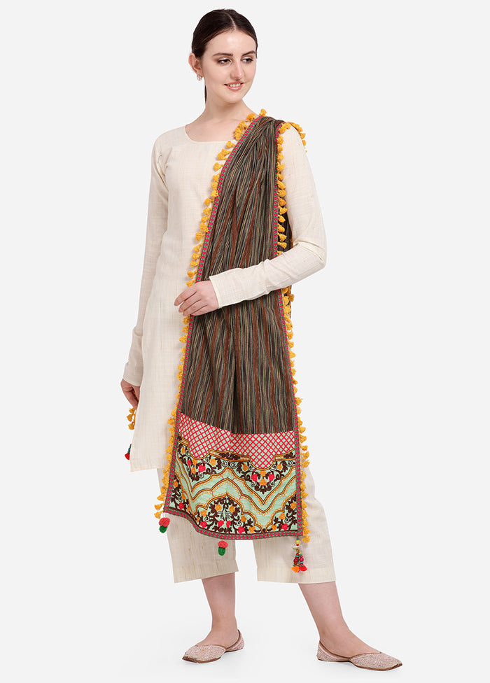 Brown Cotton Khadi Dupatta