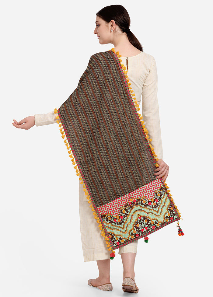 Brown Cotton Khadi Dupatta