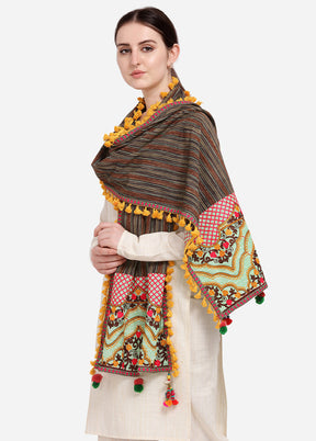 Brown Cotton Khadi Dupatta