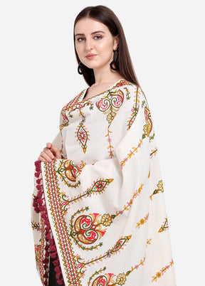 Off White Cotton Khadi Dupatta