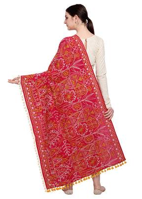 Red Cotton Khadi Dupatta