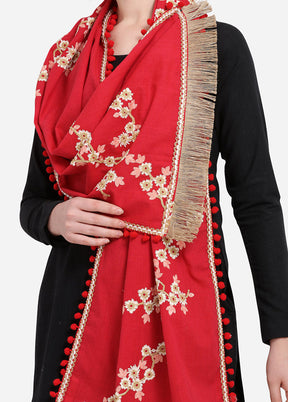 Red Cotton Khadi Dupatta