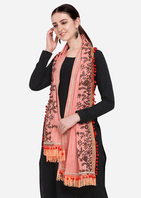 Peach Cotton Khadi Dupatta