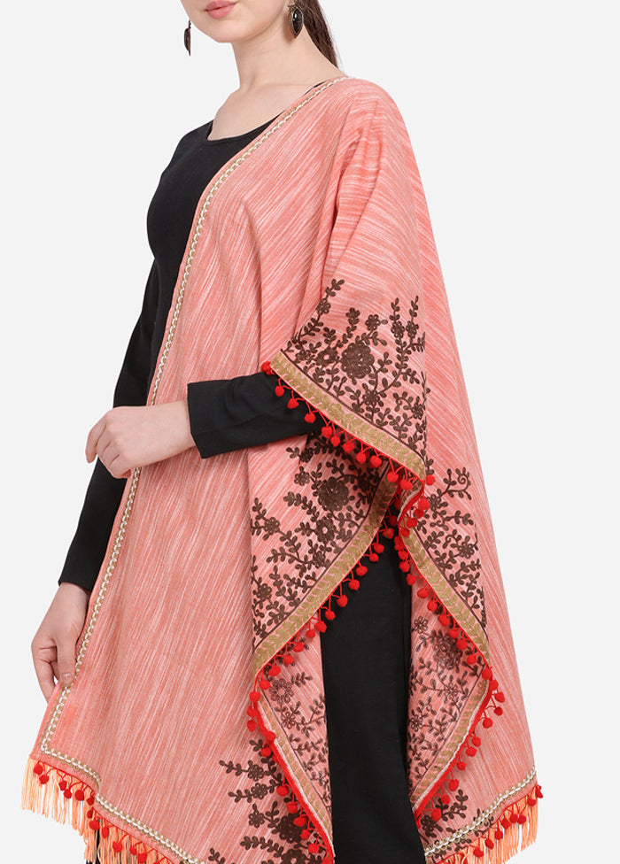 Peach Cotton Khadi Dupatta