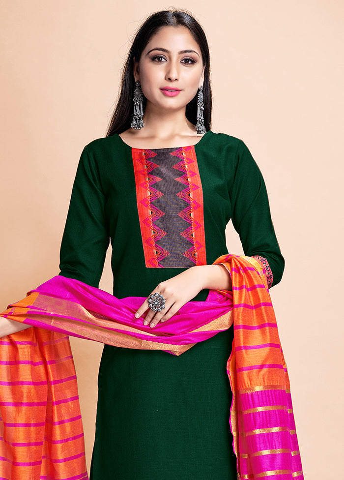 3 Pc Green Readymade Rayon Suit Set