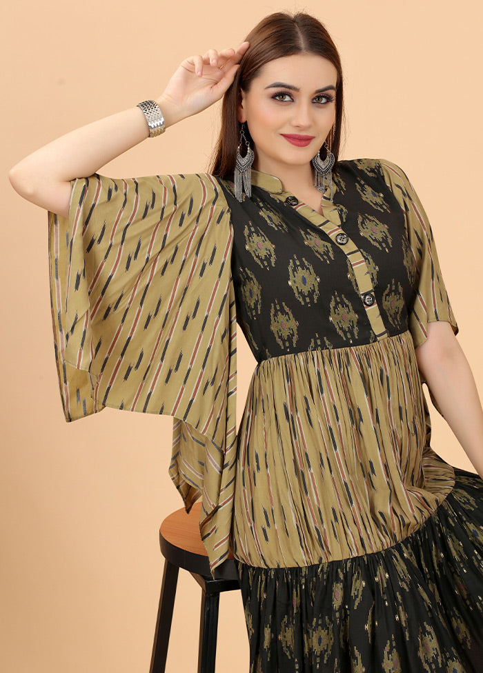 Black Readymade Cotton Kurti