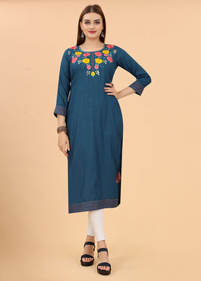 Blue Readymade Cotton Kurti