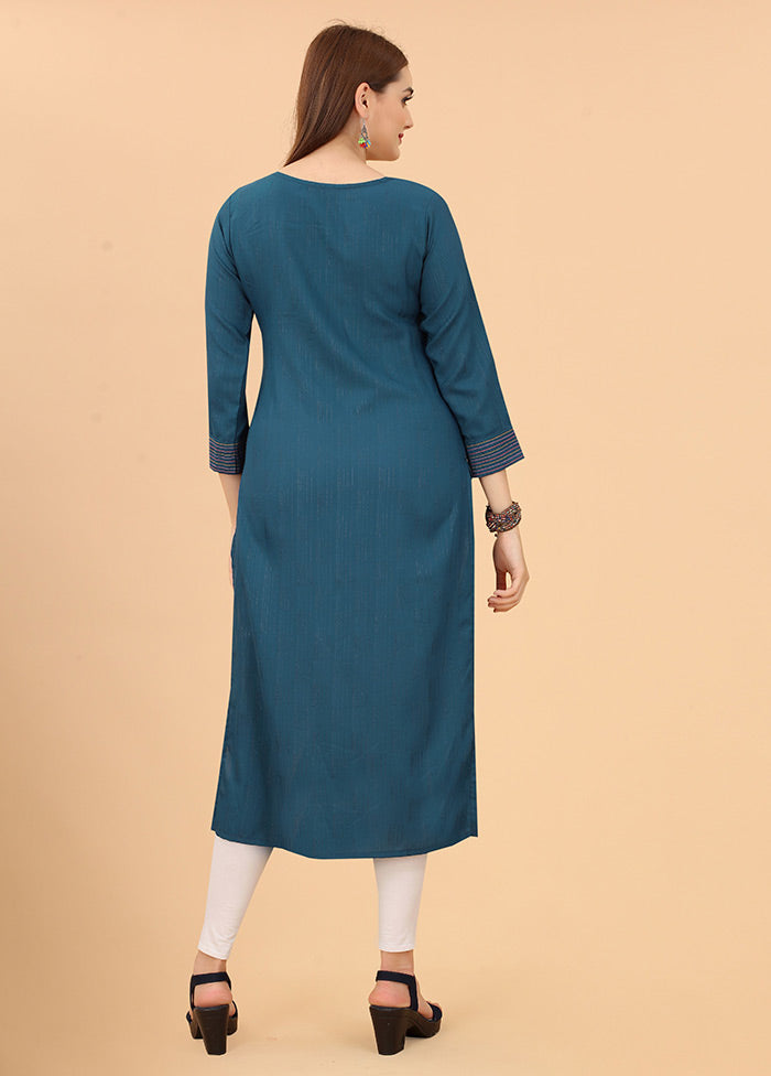 Blue Readymade Cotton Kurti