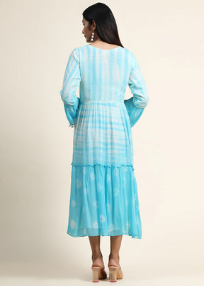 Blue Readymade Cotton Long Kurti