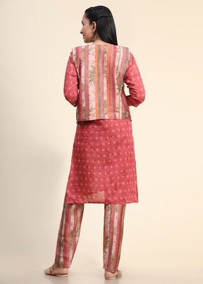 2 Pc Pink Readymade Viscose Kurti Set