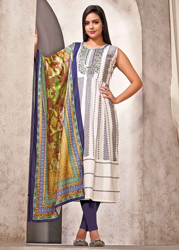 2 Pc Off White Readymade Cotton Kurti Set