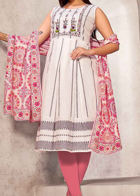 2 Pc Off White Readymade Cotton Kurti Set