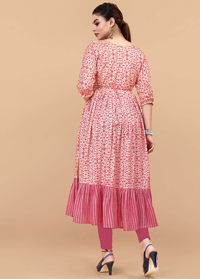 Pink Readymade Rayon Kurti