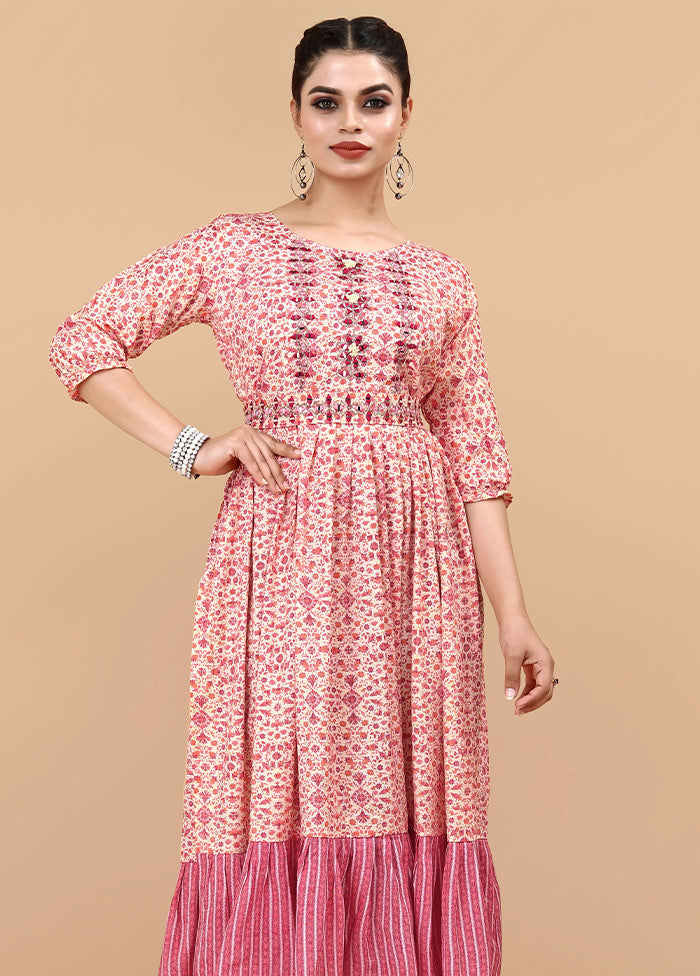 Pink Readymade Rayon Kurti