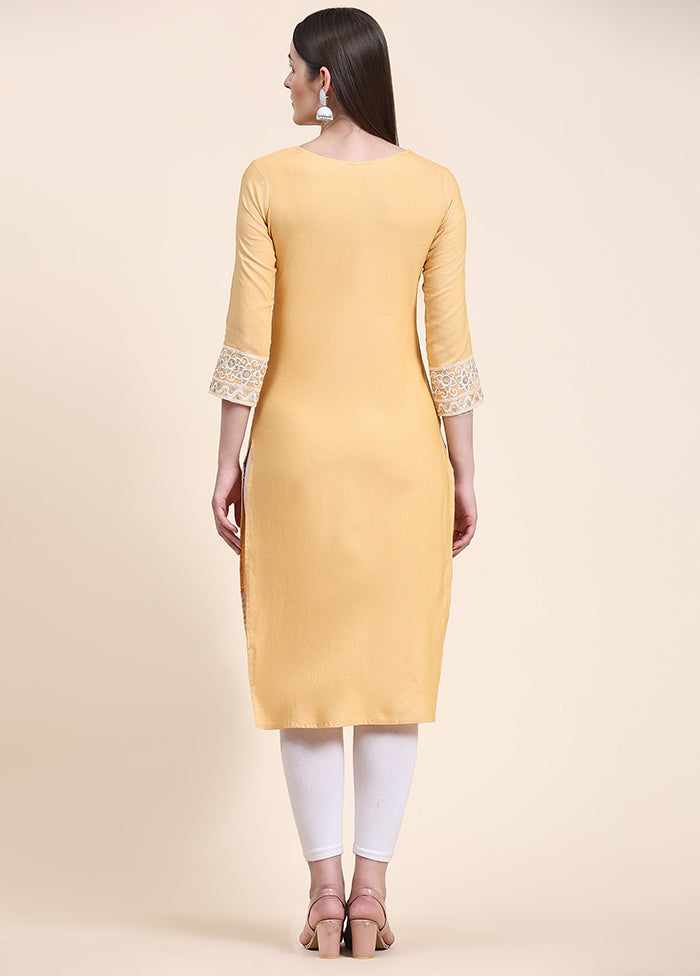 Yellow Readymade Cotton Kurti