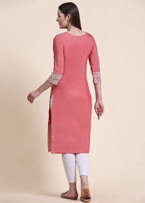 Pink Readymade Cotton Kurti