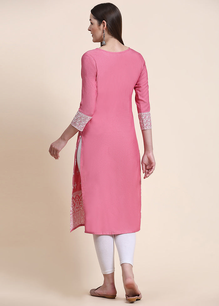 Pink Readymade Cotton Kurti