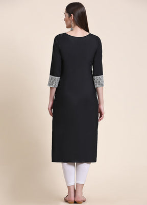 Black Readymade Cotton Kurti