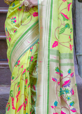 Green Dupion Silk Saree With Blouse Piece