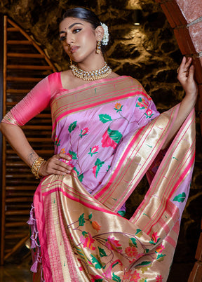 Purple Dupion Silk Saree With Blouse Piece