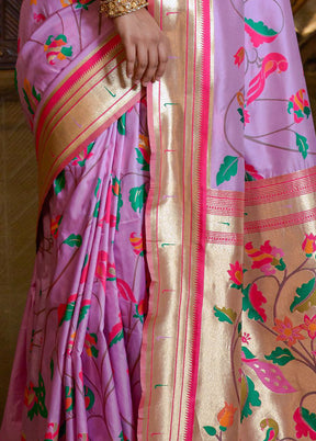 Purple Dupion Silk Saree With Blouse Piece