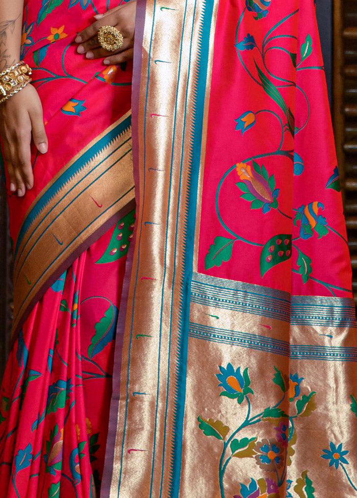 Red Dupion Silk Saree With Blouse Piece