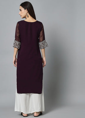 Wine Readymade Georgette Kurti