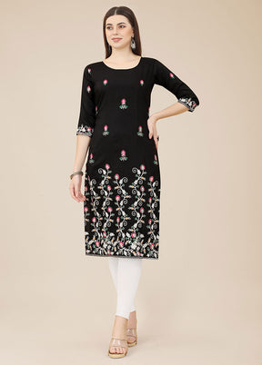 Black Readymade Silk Kurti