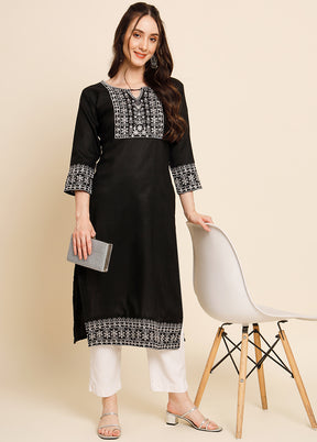 Black Readymade Cotton Kurti