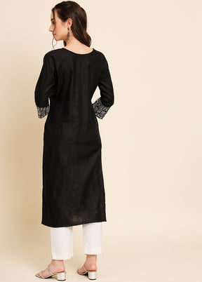 Black Readymade Cotton Kurti