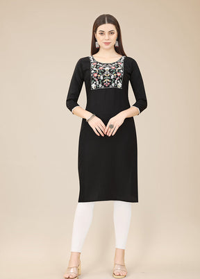 Black Readymade Silk Kurti