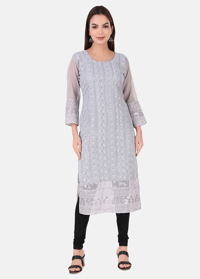 Grey Readymade Georgette Kurti