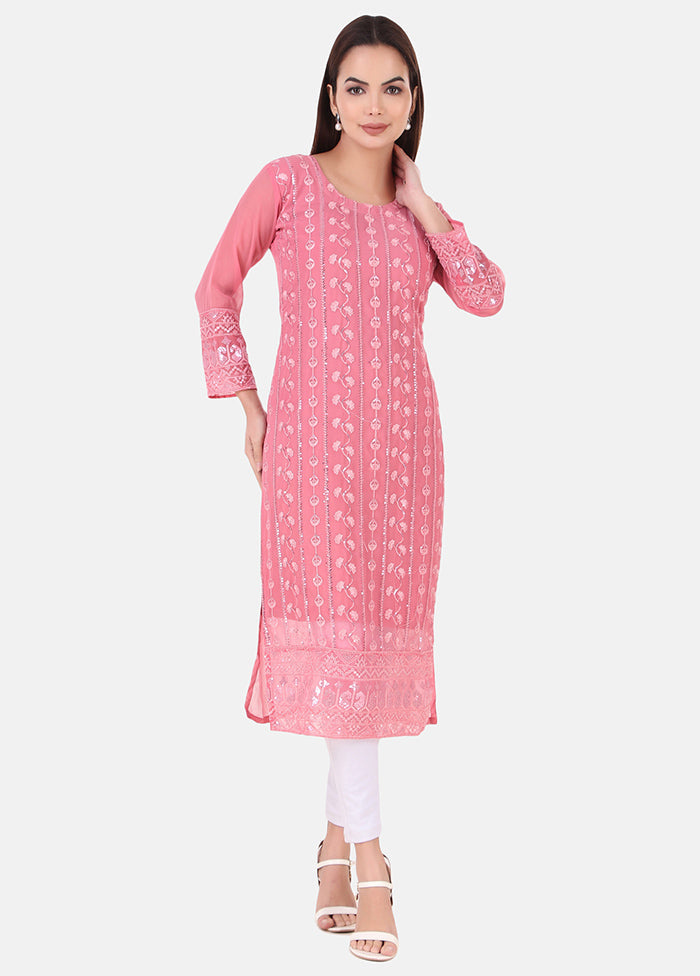 Pink Readymade Georgette Kurti