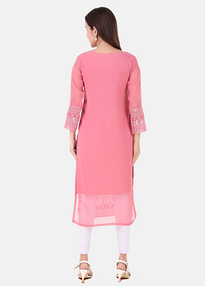 Pink Readymade Georgette Kurti